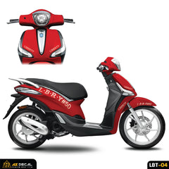 Tem rời dán xe Piaggio Liberty đỏ phong cách L-B-R-Y #50