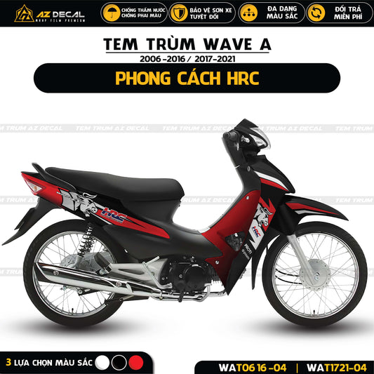 Tem dán xe Wave phong cách Honda Racing HRC