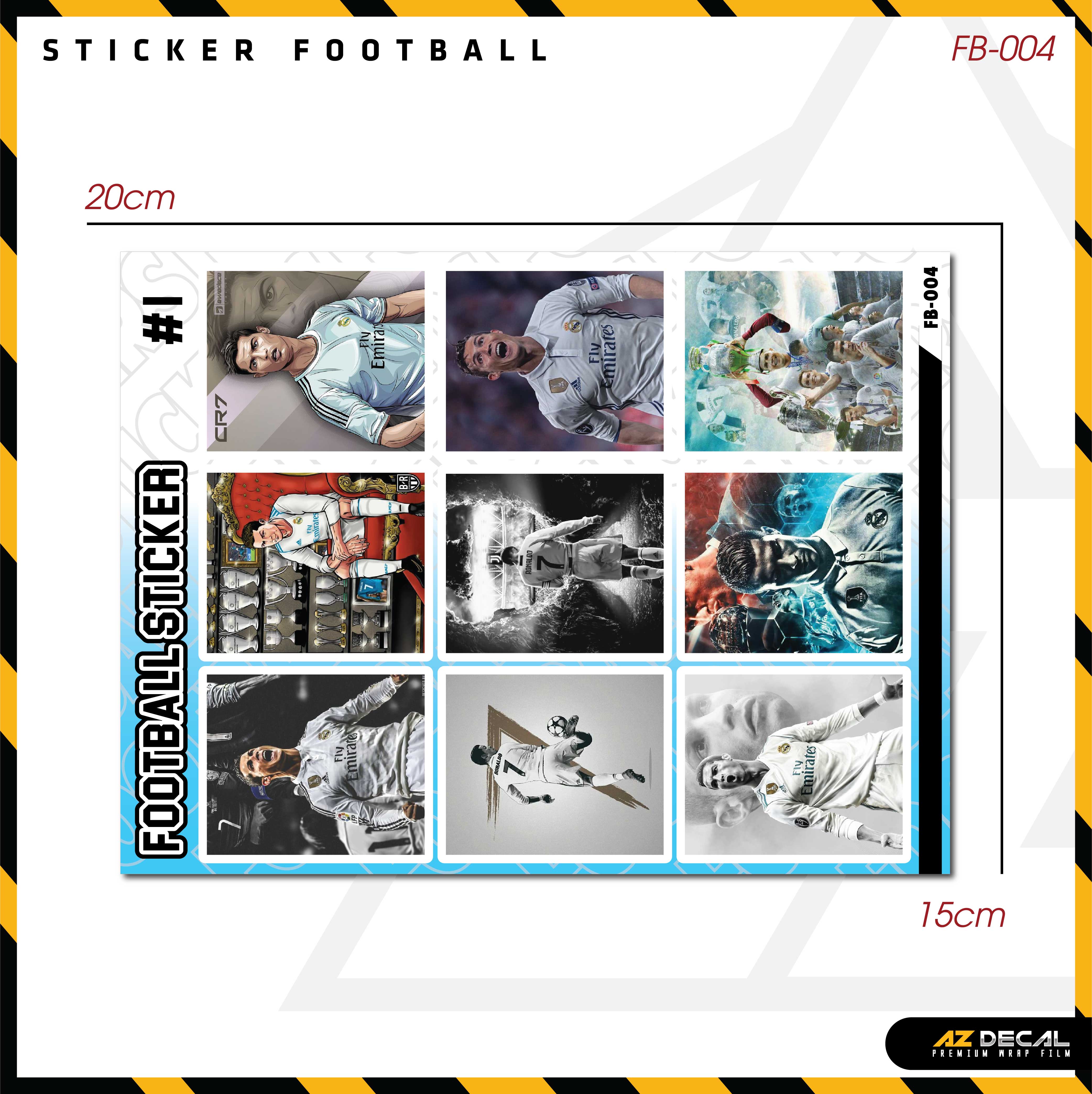 Sticker Dán Ô Tô, Xe Máy, Xe Điện, Xe Đạp, Mũ Bảo Hiểm | Football FB-004 CR7