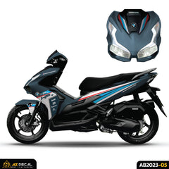 Tem dán xe Air Blade mẫu BMW HP4 xanh xám đen