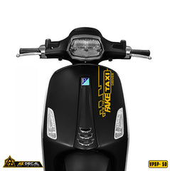 Tem xe Vespa Sprint mẫu Fake Taxi dán mặt nạ xe