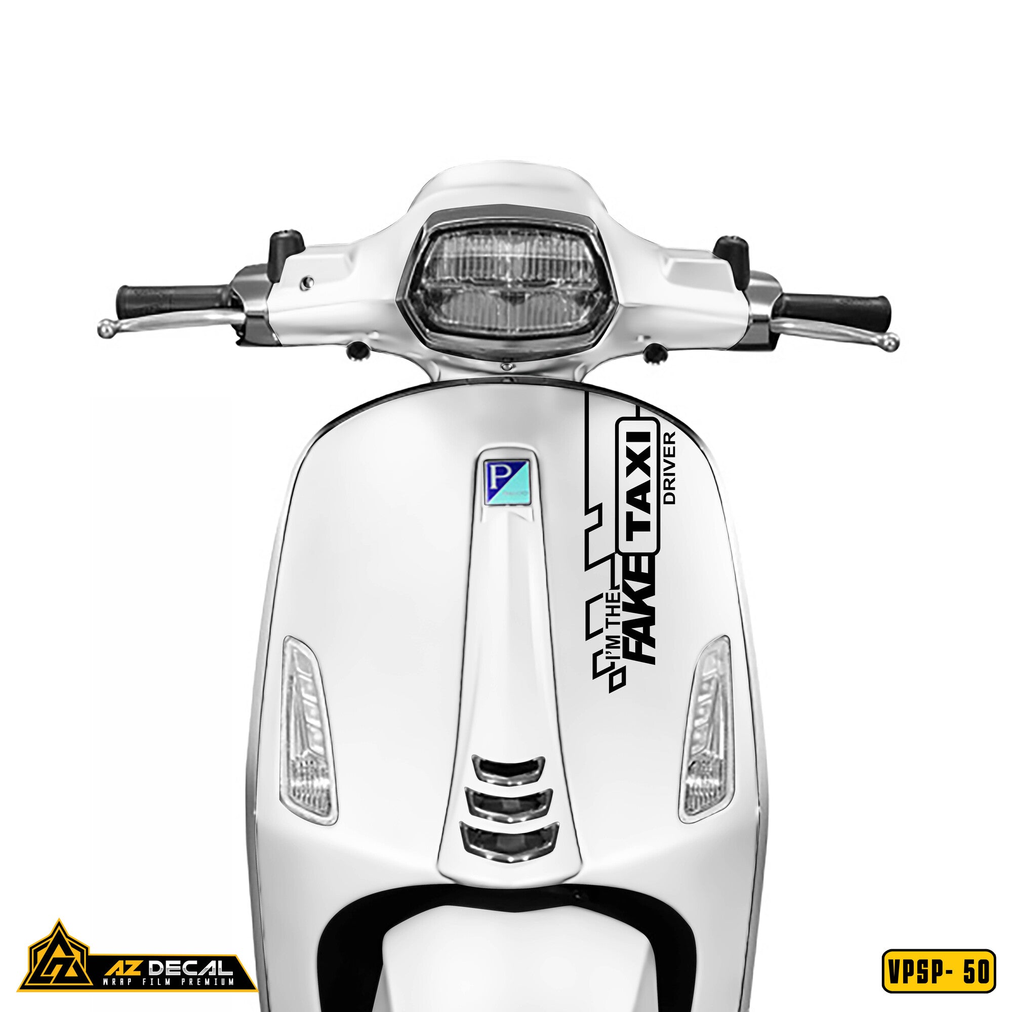 Decal dán Vespa Sprint mẫu Fake Taxi