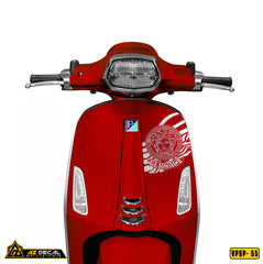 Decal dán xe Vespa đỏ mẫu Versace