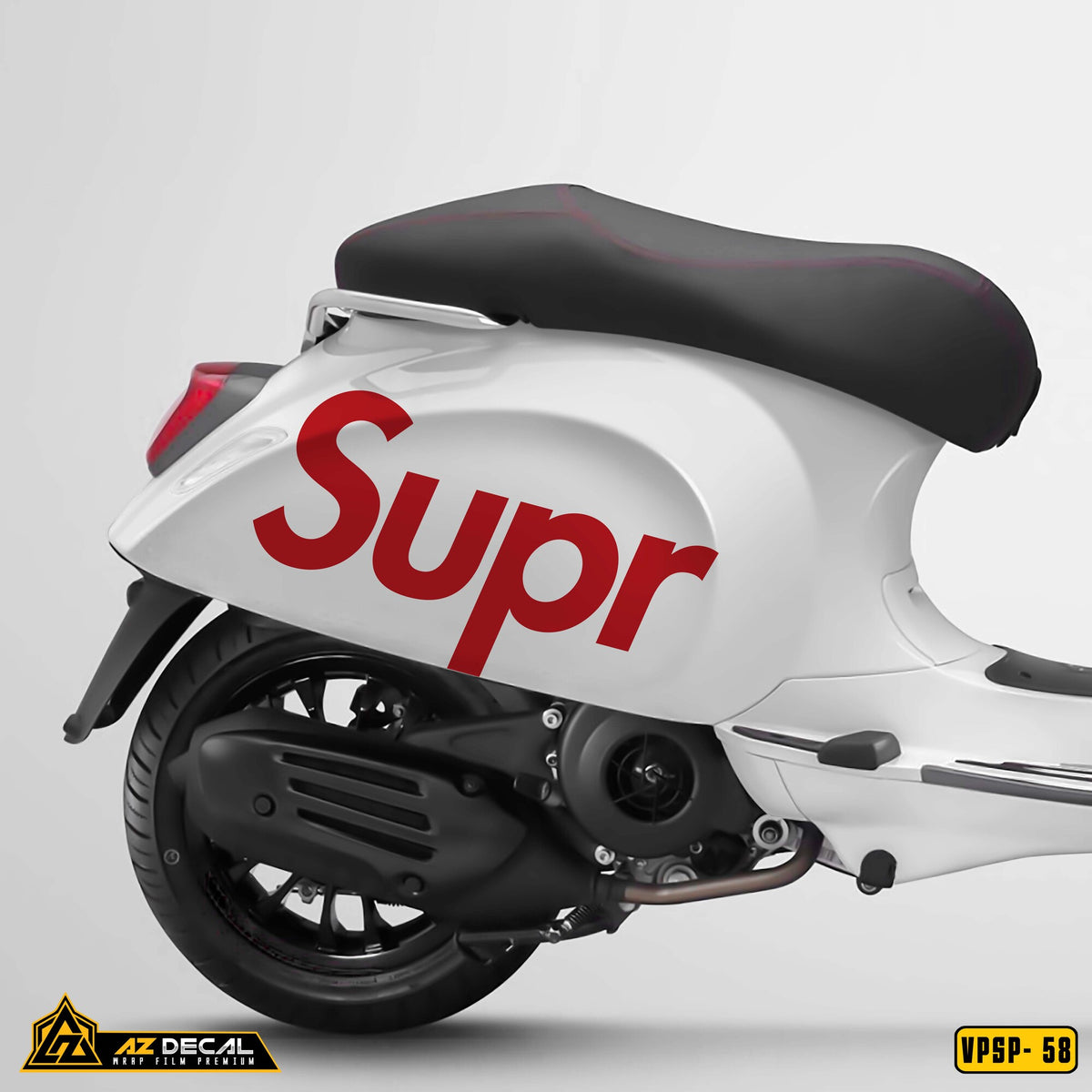 Tem xe Vespa Sprint phong cách Supreme