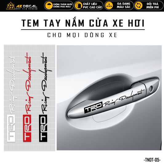 Tem dán tay nắm cửa xe ô tô phong cách TRD