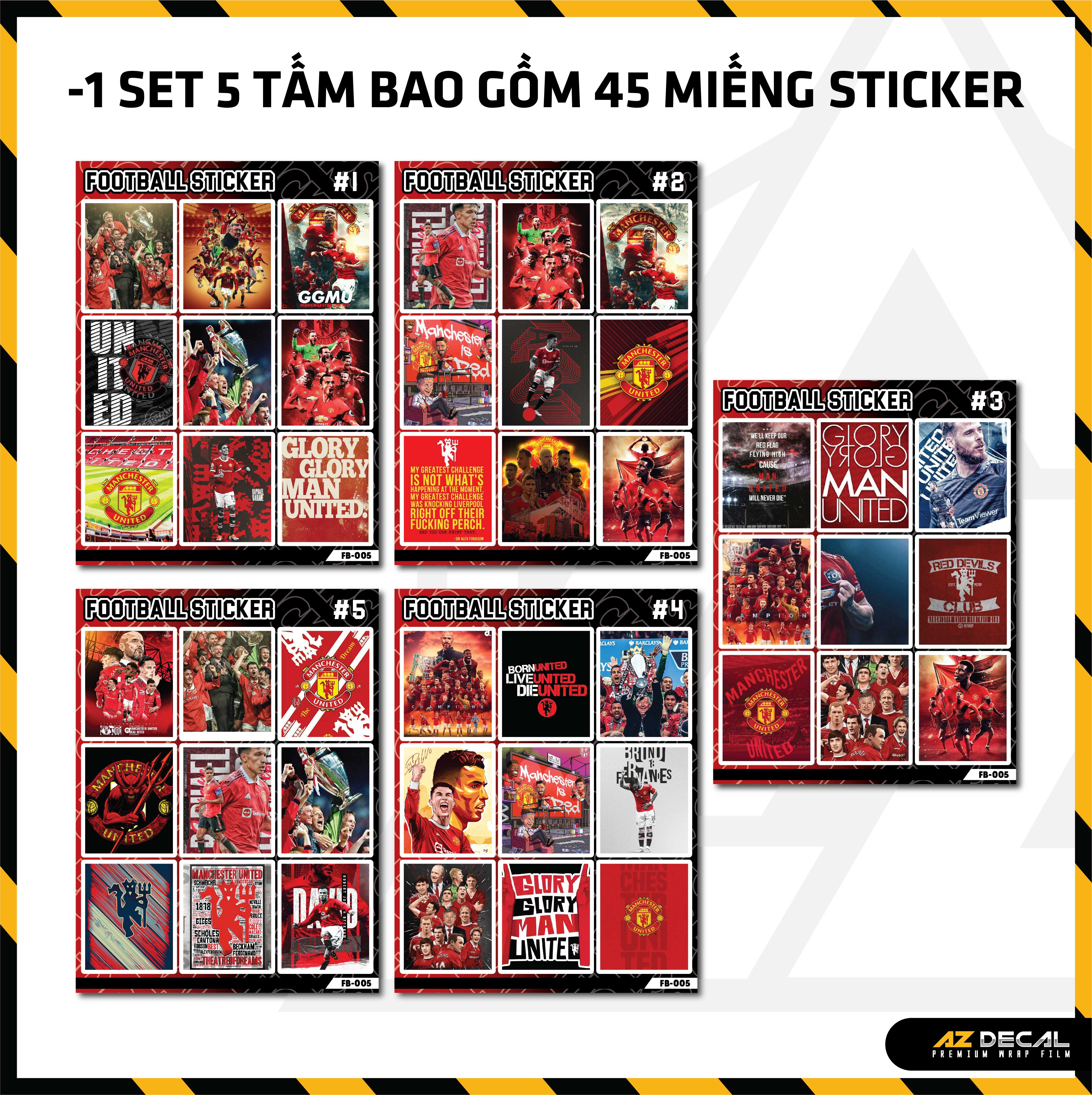 Sticker Dán Ô Tô, Xe Máy, Xe Điện, Xe Đạp, Mũ Bảo Hiểm | Football FB-005 MU