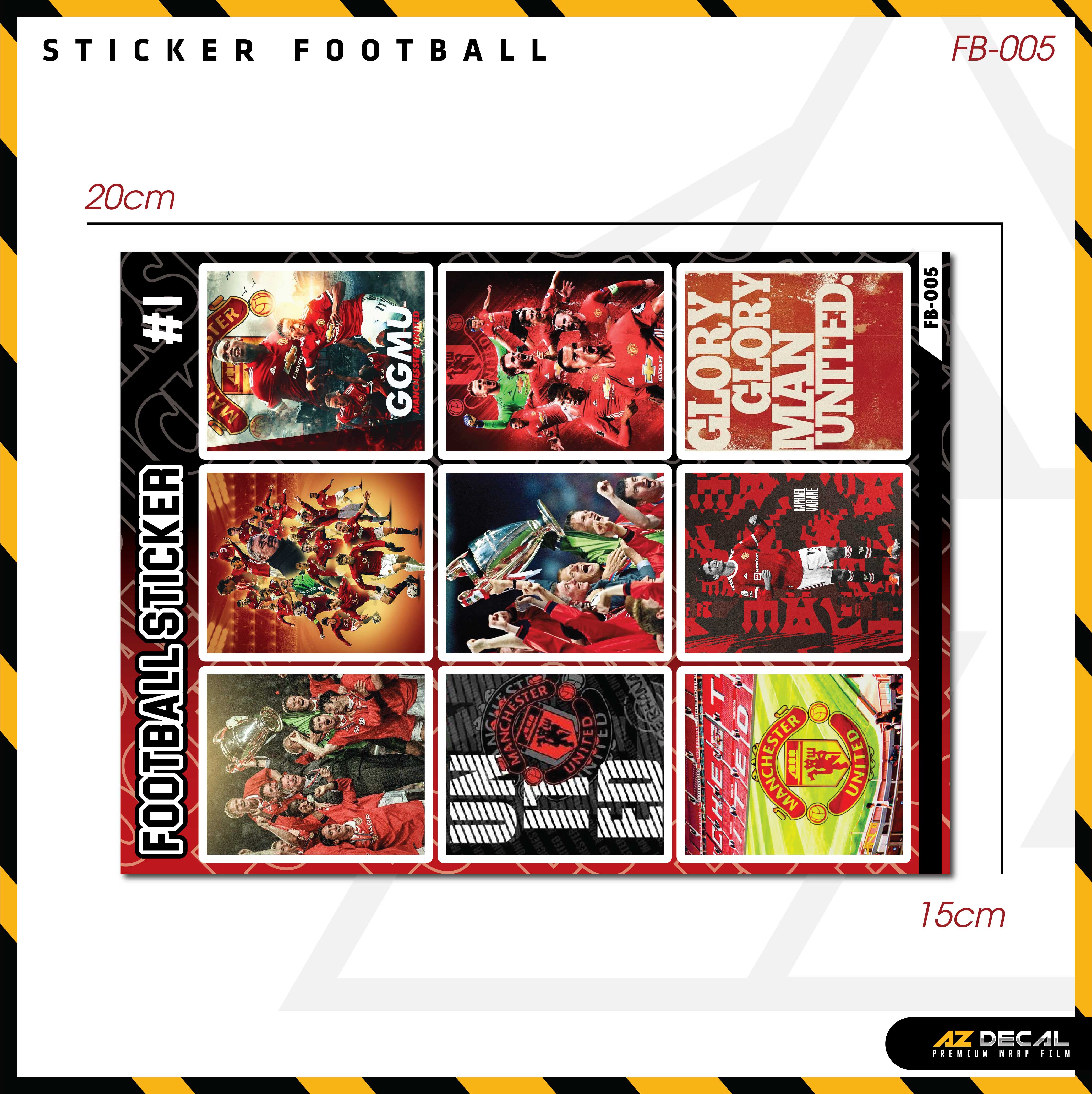 Sticker Dán Ô Tô, Xe Máy, Xe Điện, Xe Đạp, Mũ Bảo Hiểm | Football FB-005 MU