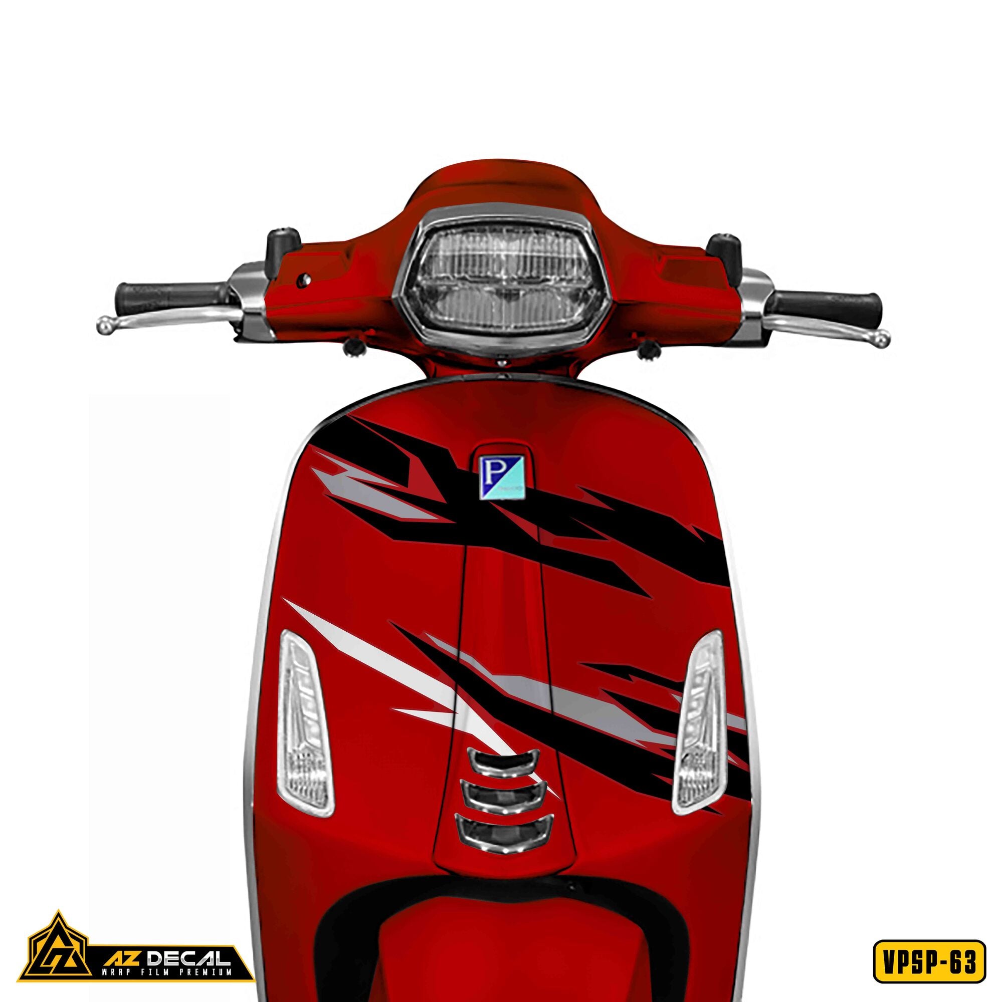 Decal dán xe Vespa đỏ