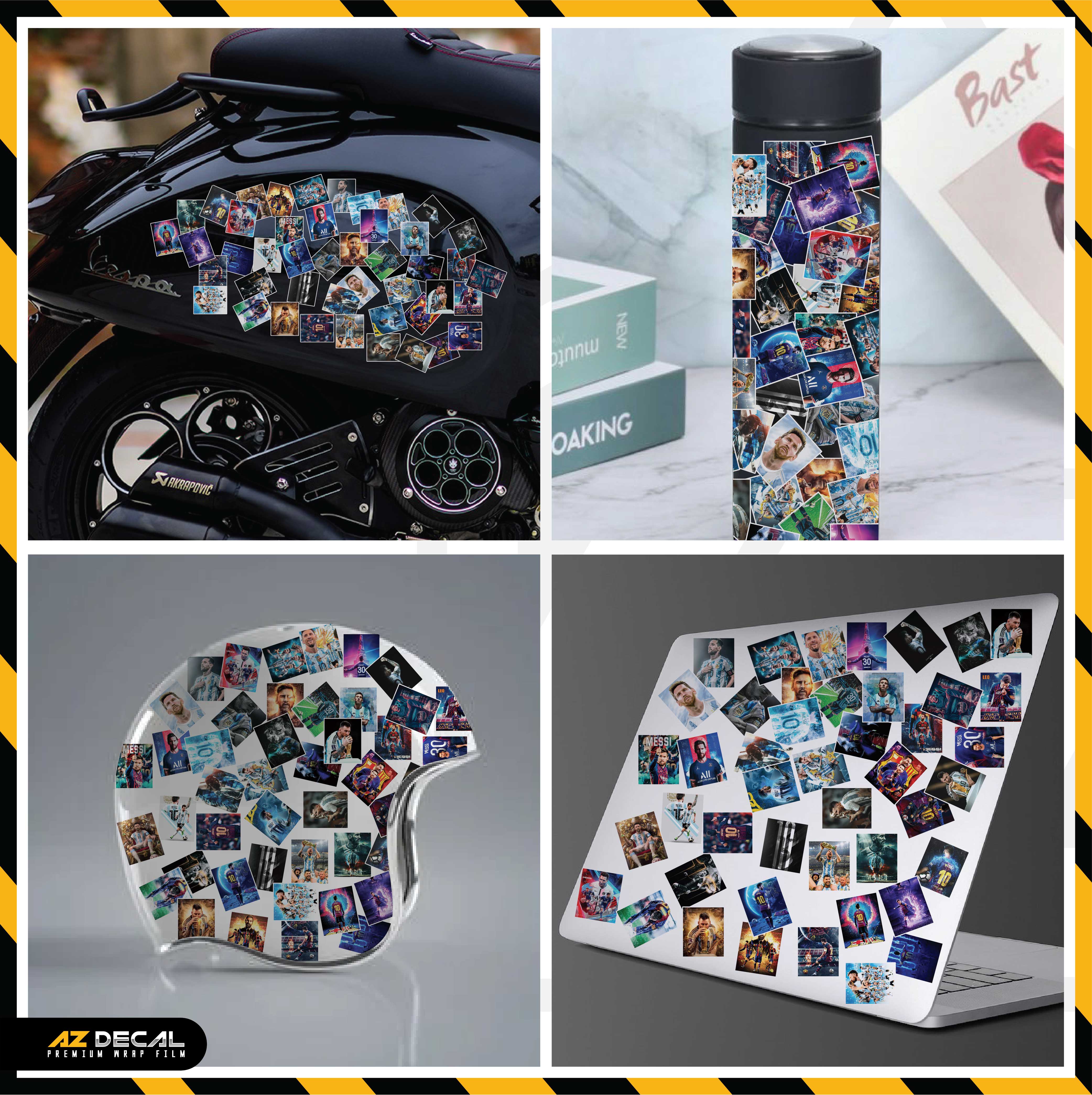 Sticker Dán Ô Tô, Xe Máy, Xe Điện, Xe Đạp, Mũ Bảo Hiểm | Football FB-005 MESSI