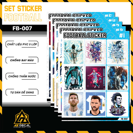 Sticker Dán Ô Tô, Xe Máy, Xe Điện, Xe Đạp, Mũ Bảo Hiểm | Football FB-007 MESSI