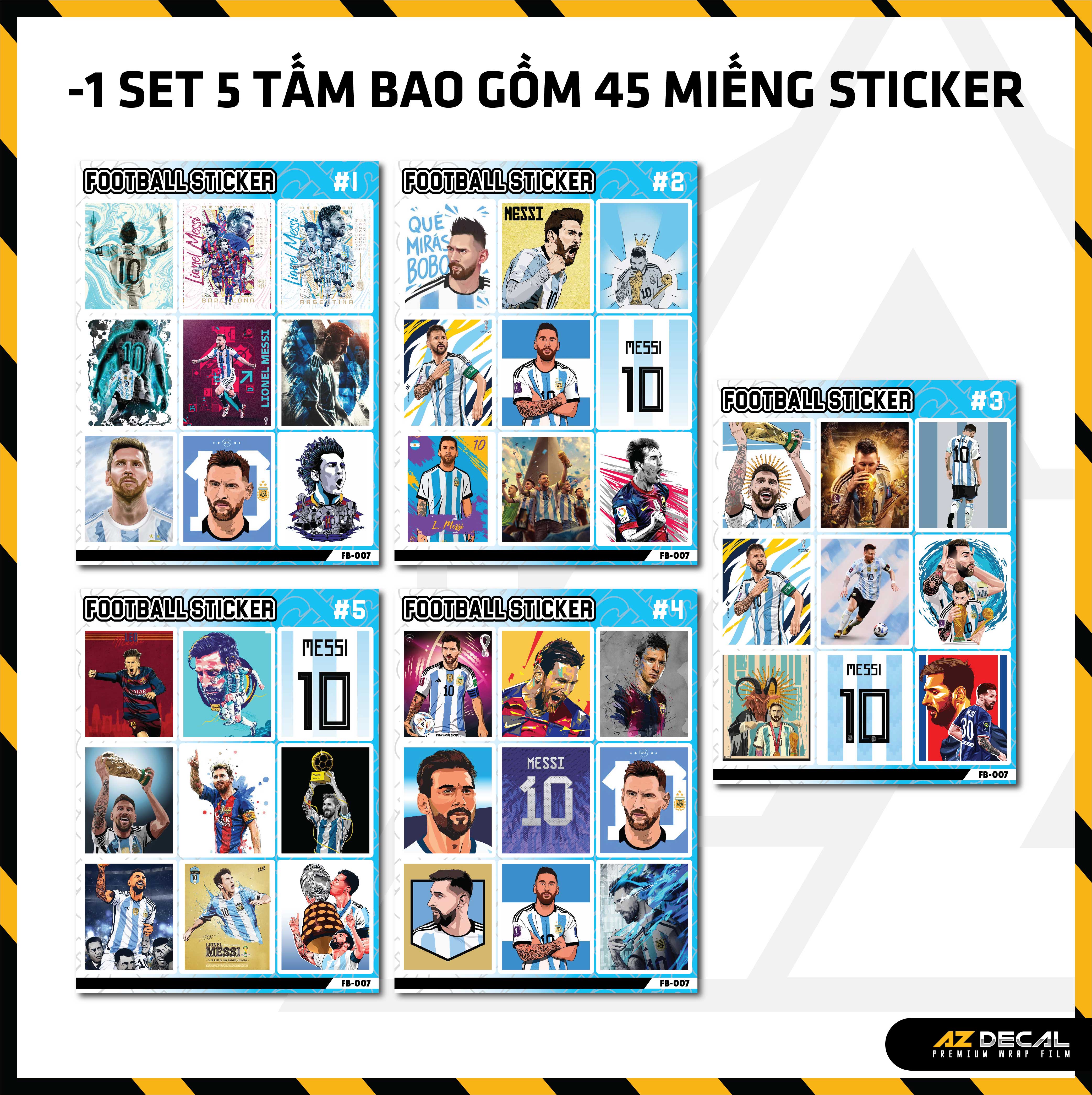 Sticker Dán Ô Tô, Xe Máy, Xe Điện, Xe Đạp, Mũ Bảo Hiểm | Football FB-007 MESSI