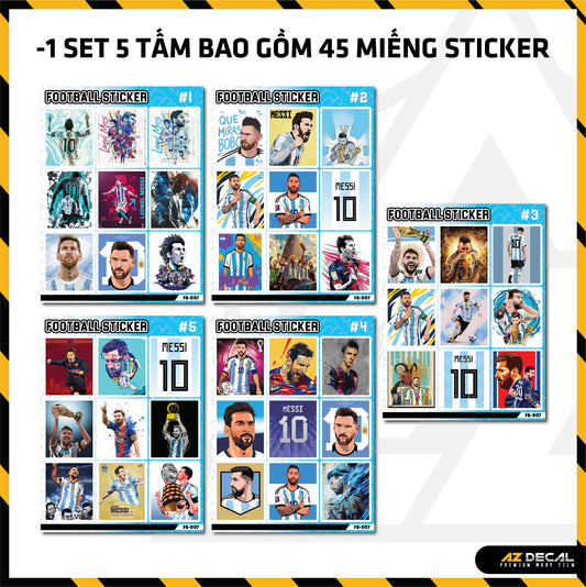 Sticker Dán Ô Tô, Xe Máy, Xe Điện, Xe Đạp, Mũ Bảo Hiểm | Football FB-007 MESSI