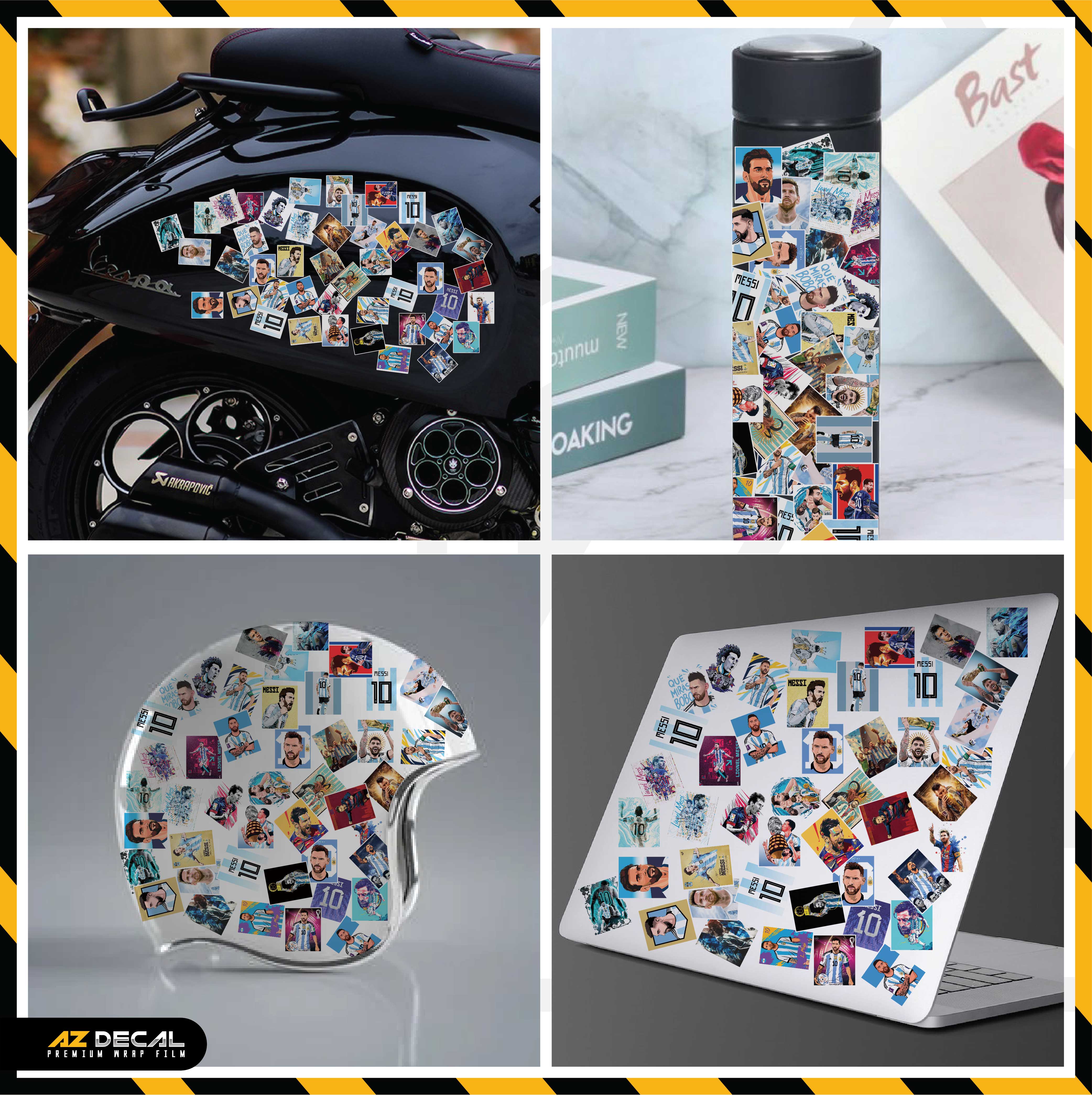 Sticker Dán Ô Tô, Xe Máy, Xe Điện, Xe Đạp, Mũ Bảo Hiểm | Football FB-007 MESSI