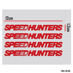 Hình dán trắng trí tay nắm cửa xe ô tô chữ Speed Hunters đỏ