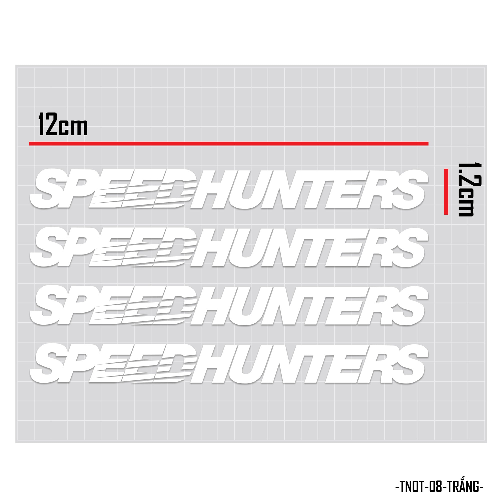 Decal dán tay nắm cửa xe hơi chữ Speed Hunters trắng