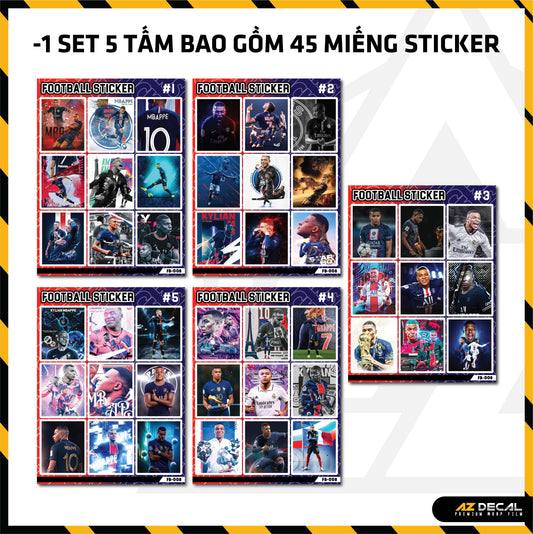 Sticker Dán Ô Tô, Xe Máy, Xe Điện, Xe Đạp, Mũ Bảo Hiểm | Football FB-008 MBAPPE