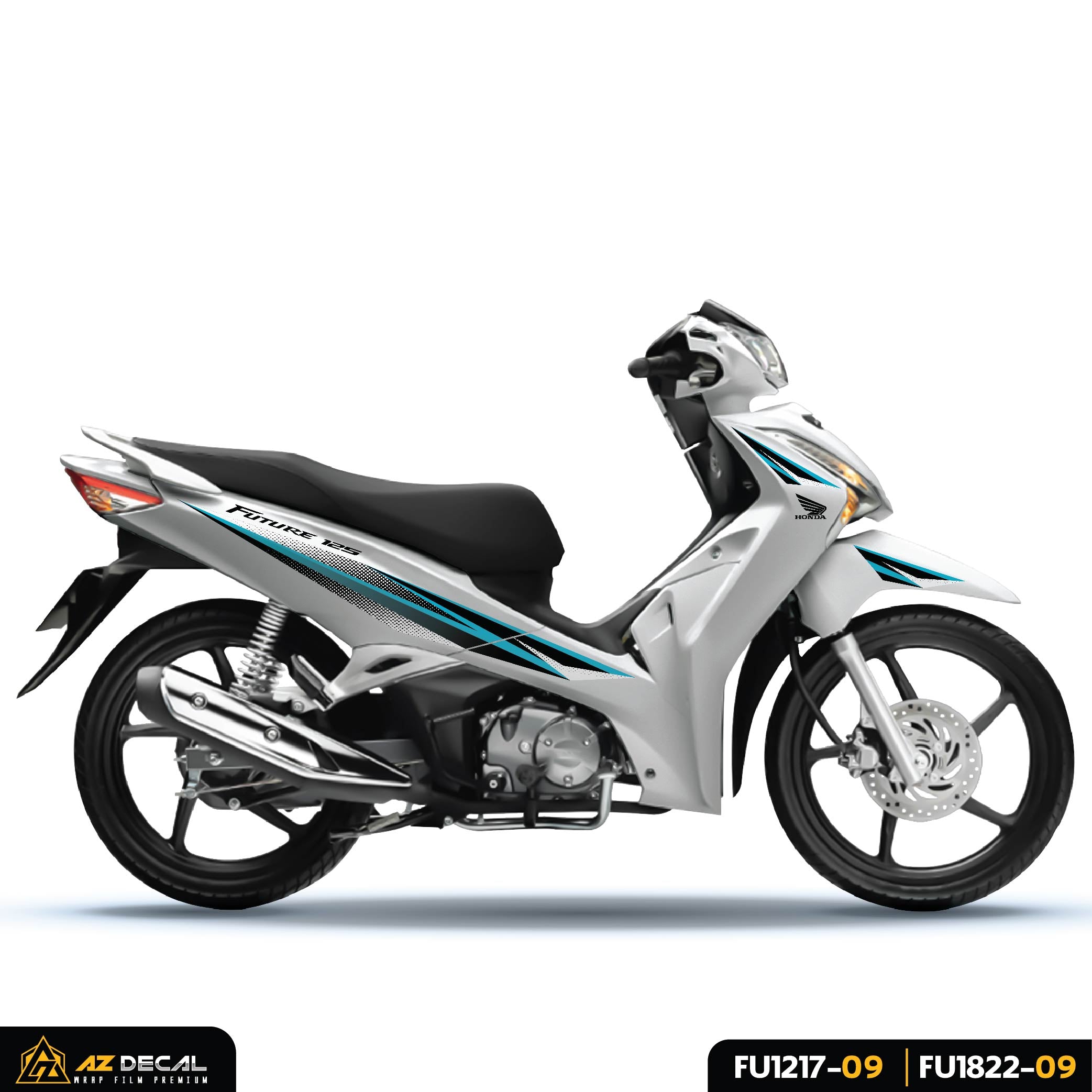 Tem xe Future 125 màu xanh đen nền trắng