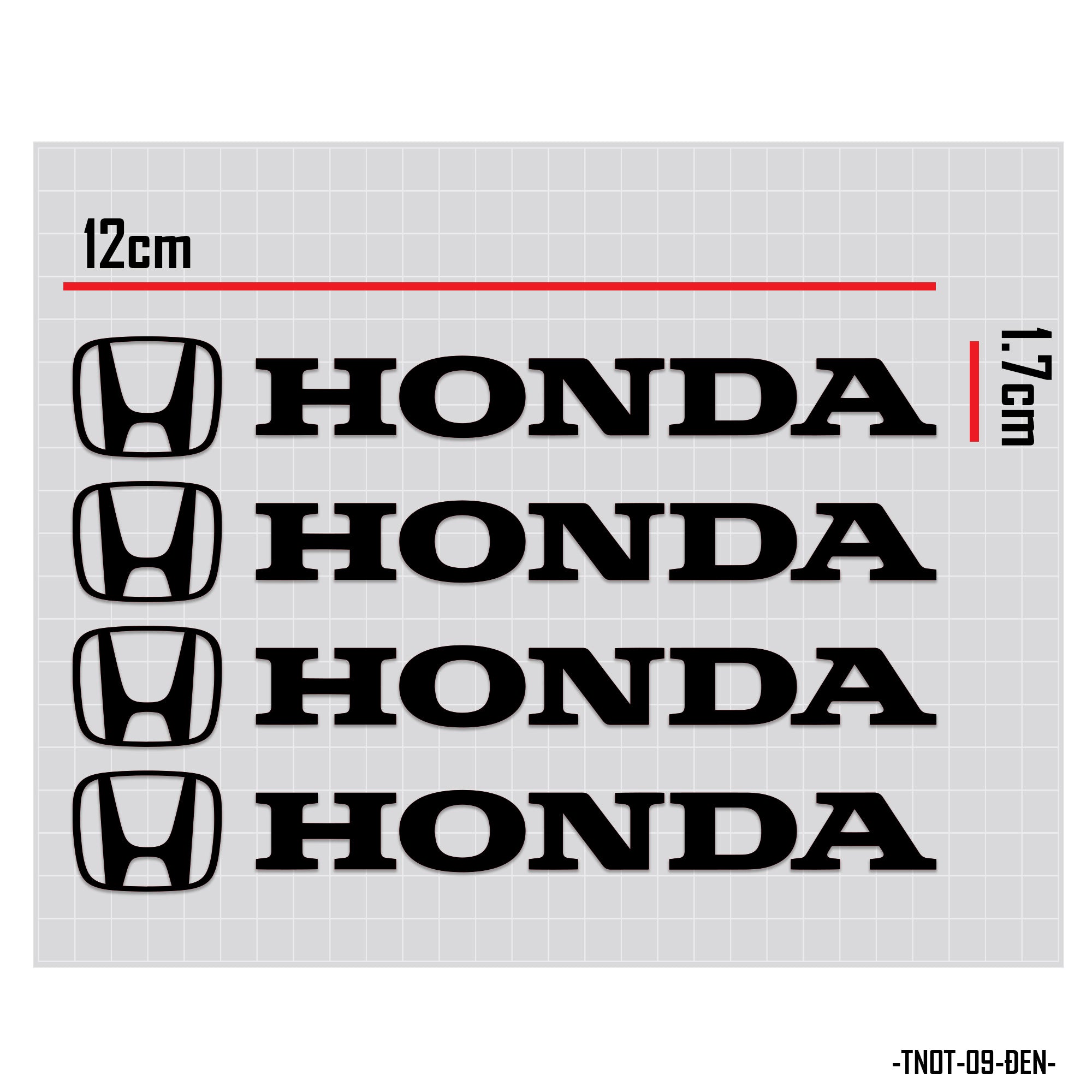 Decal dán tay nắm cửa xe ô tô chữ Honda đen