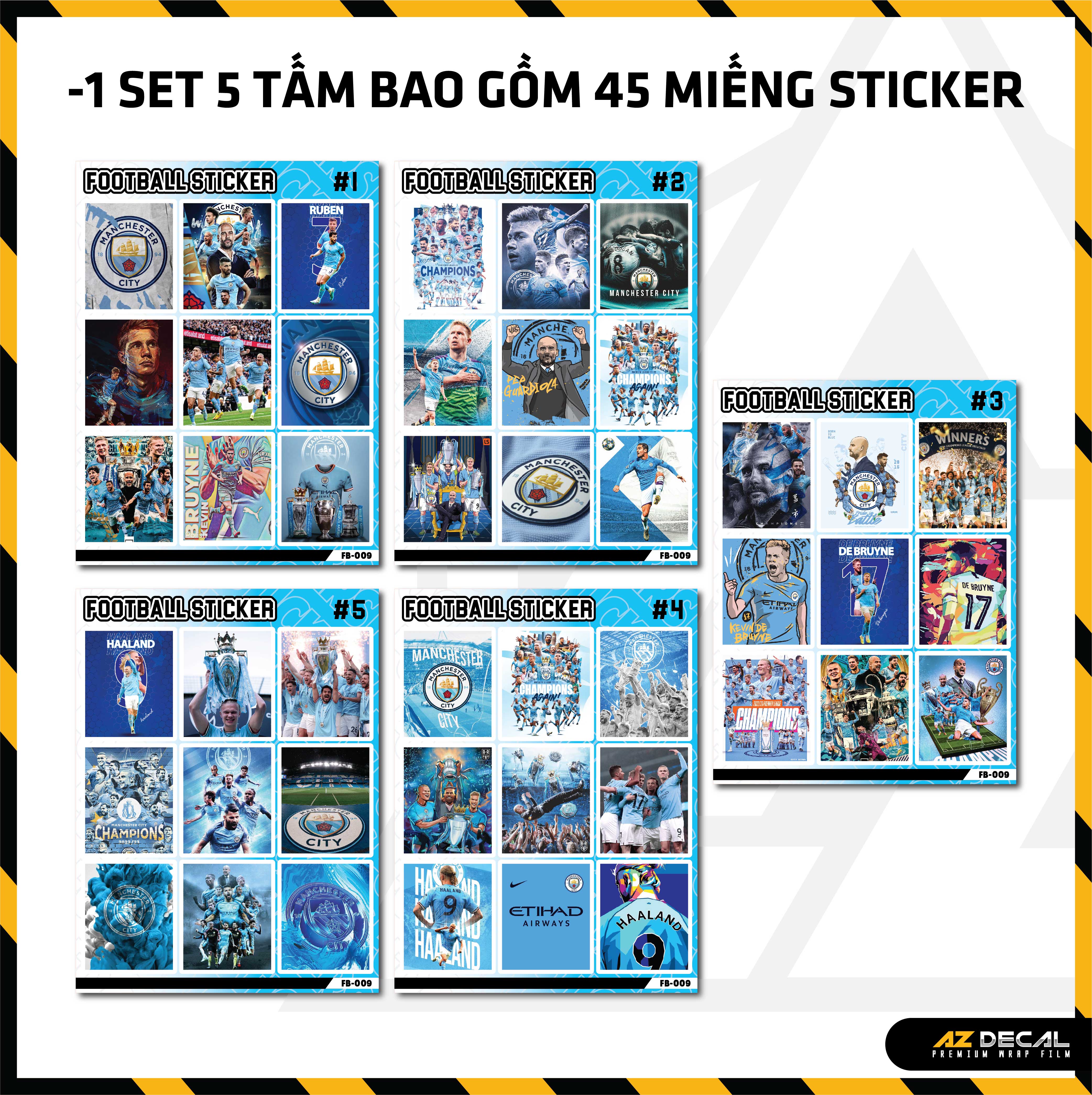 Sticker Dán Ô Tô, Xe Máy, Xe Điện, Xe Đạp, Mũ Bảo Hiểm | Football FB-009 MAN CITY