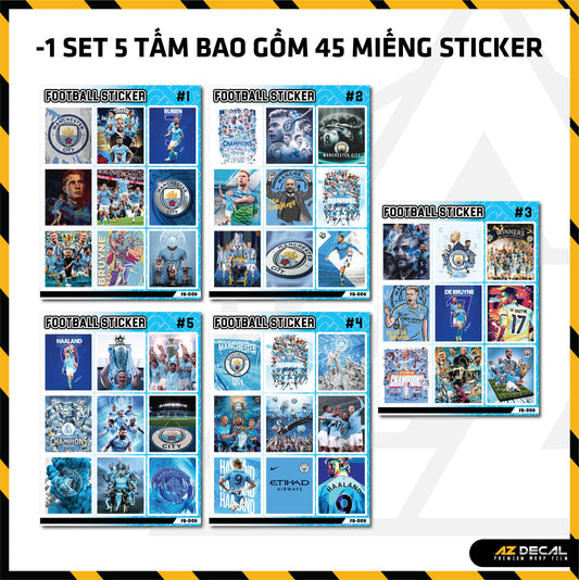 Sticker Dán Ô Tô, Xe Máy, Xe Điện, Xe Đạp, Mũ Bảo Hiểm | Football FB-009 MAN CITY