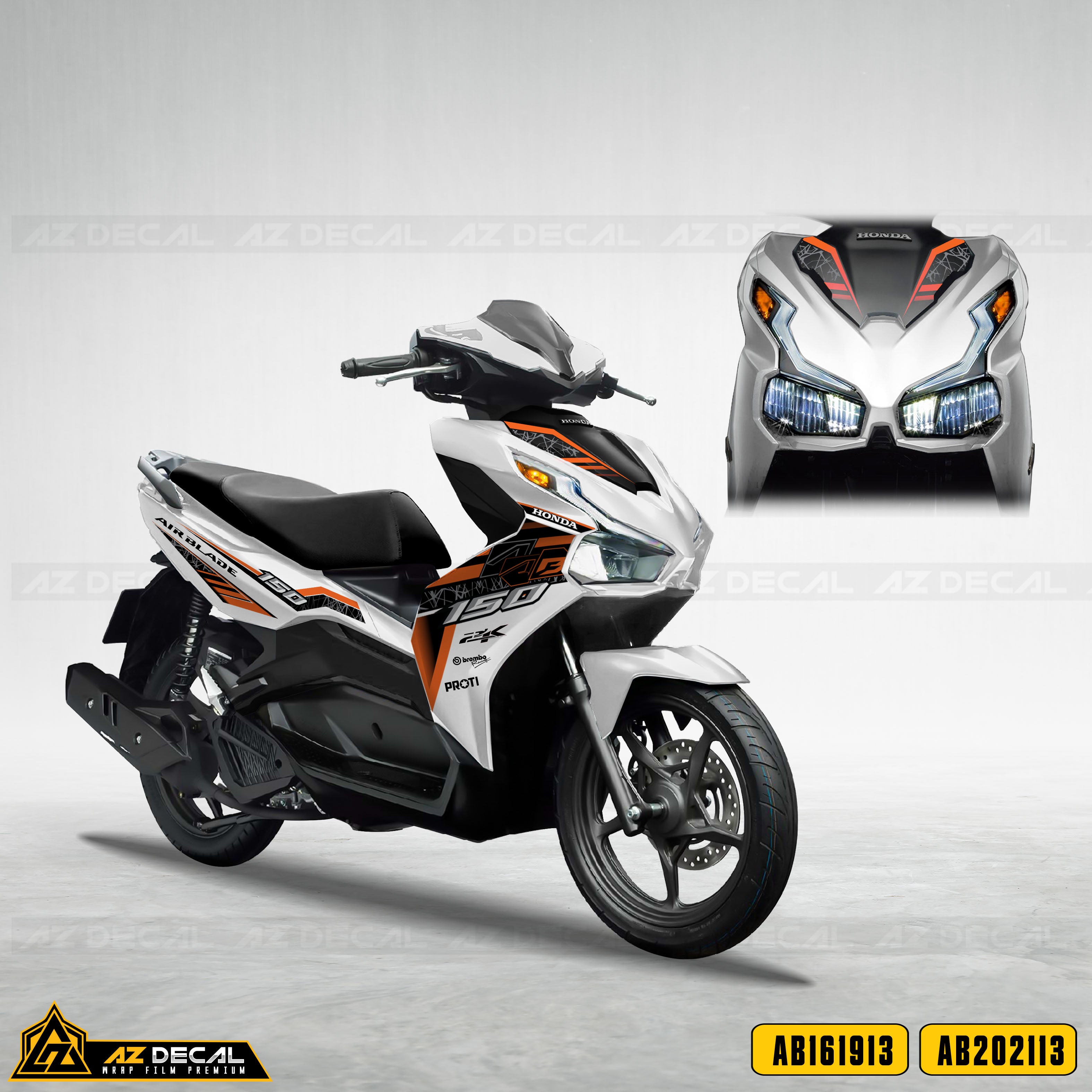 Tem xe Honda Air Blade mẫu 150 xe trắng