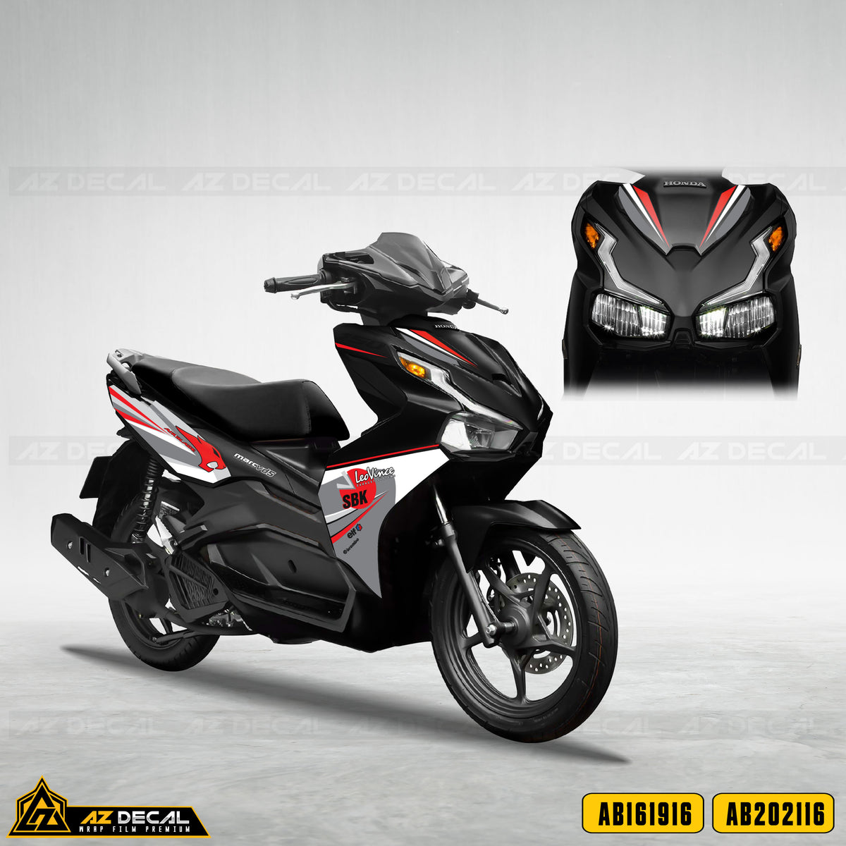 Tem xe Honda Air Blade đen mẫu SBK