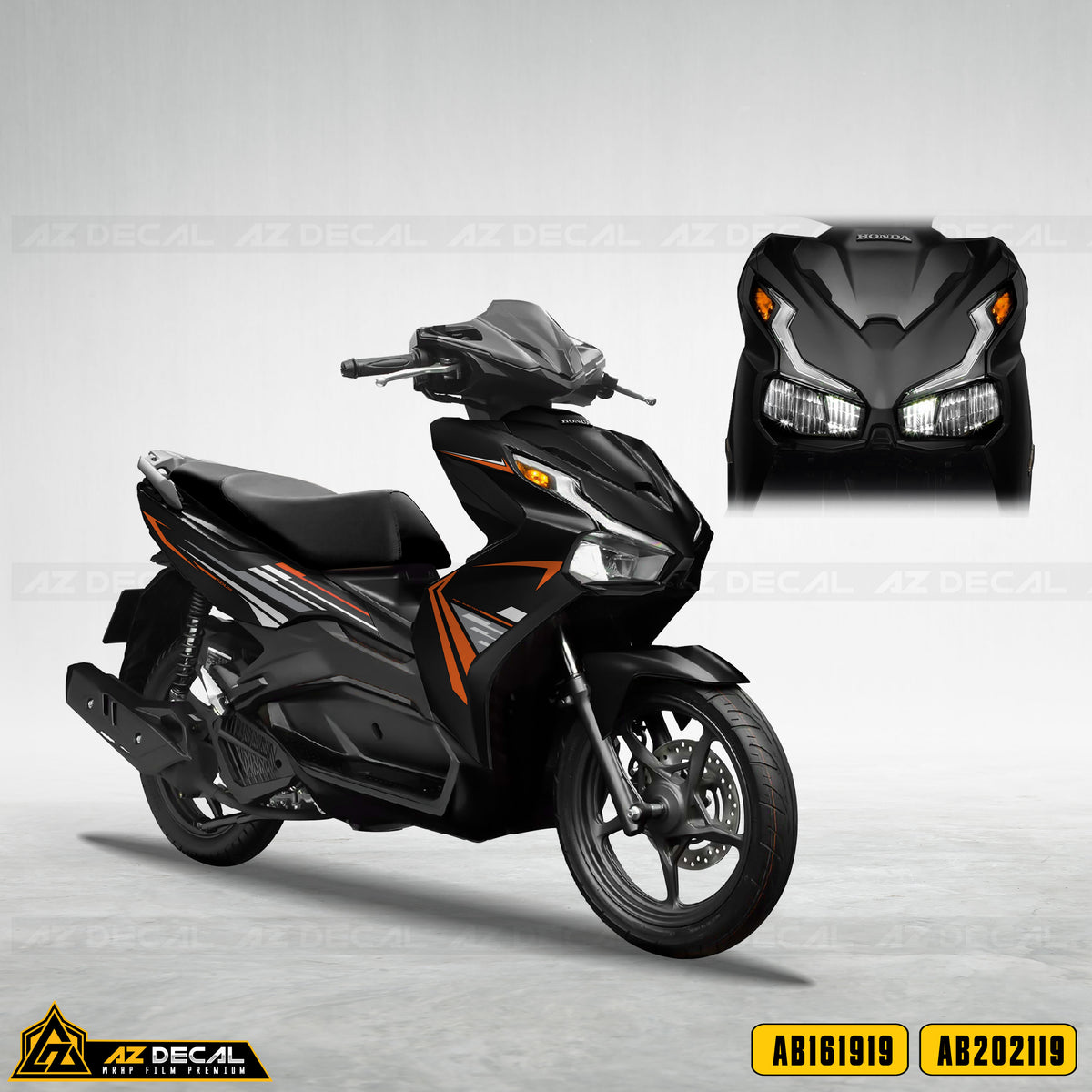 Tem chỉ xe Honda Air Blade đen