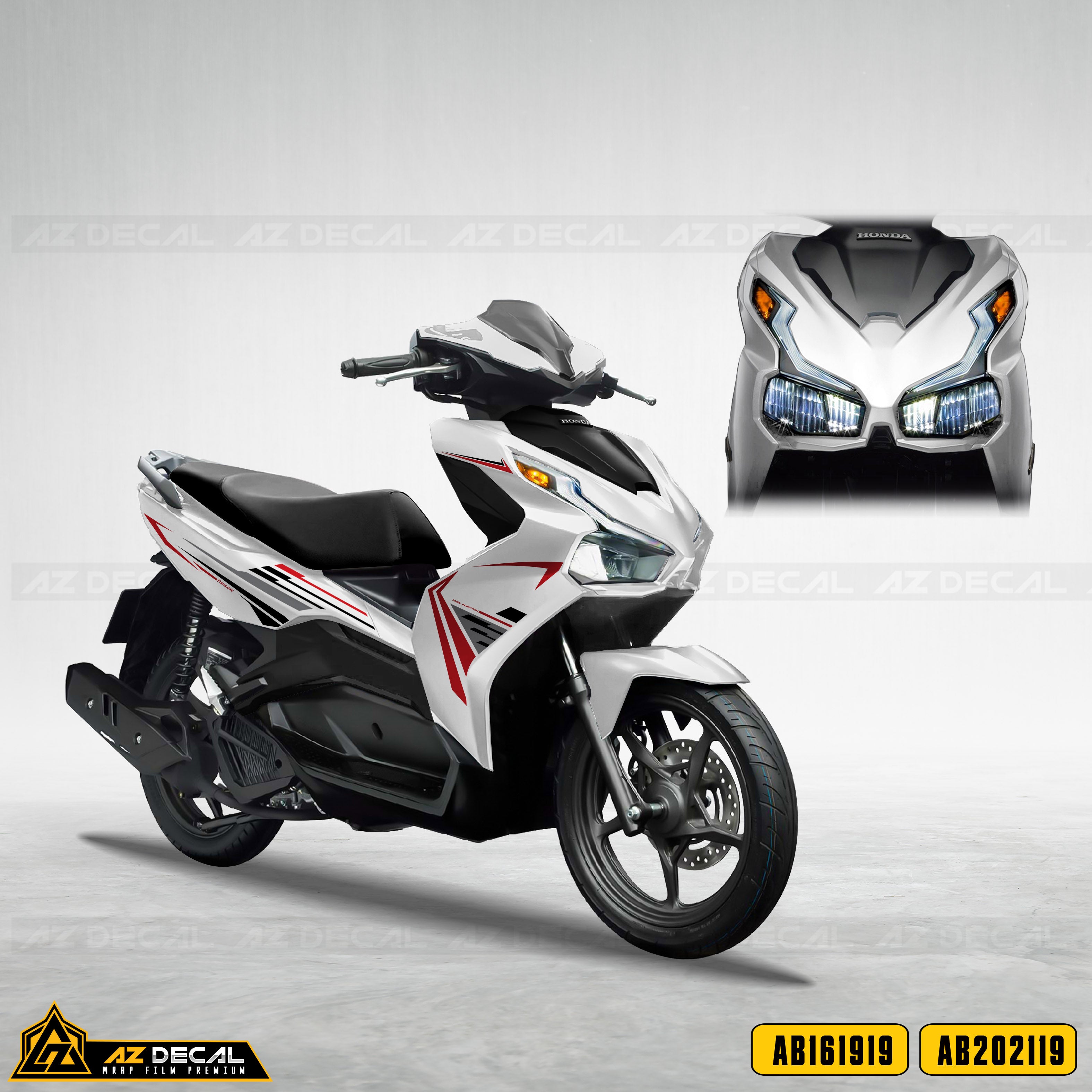 Tem xe Honda Air Blade trắng