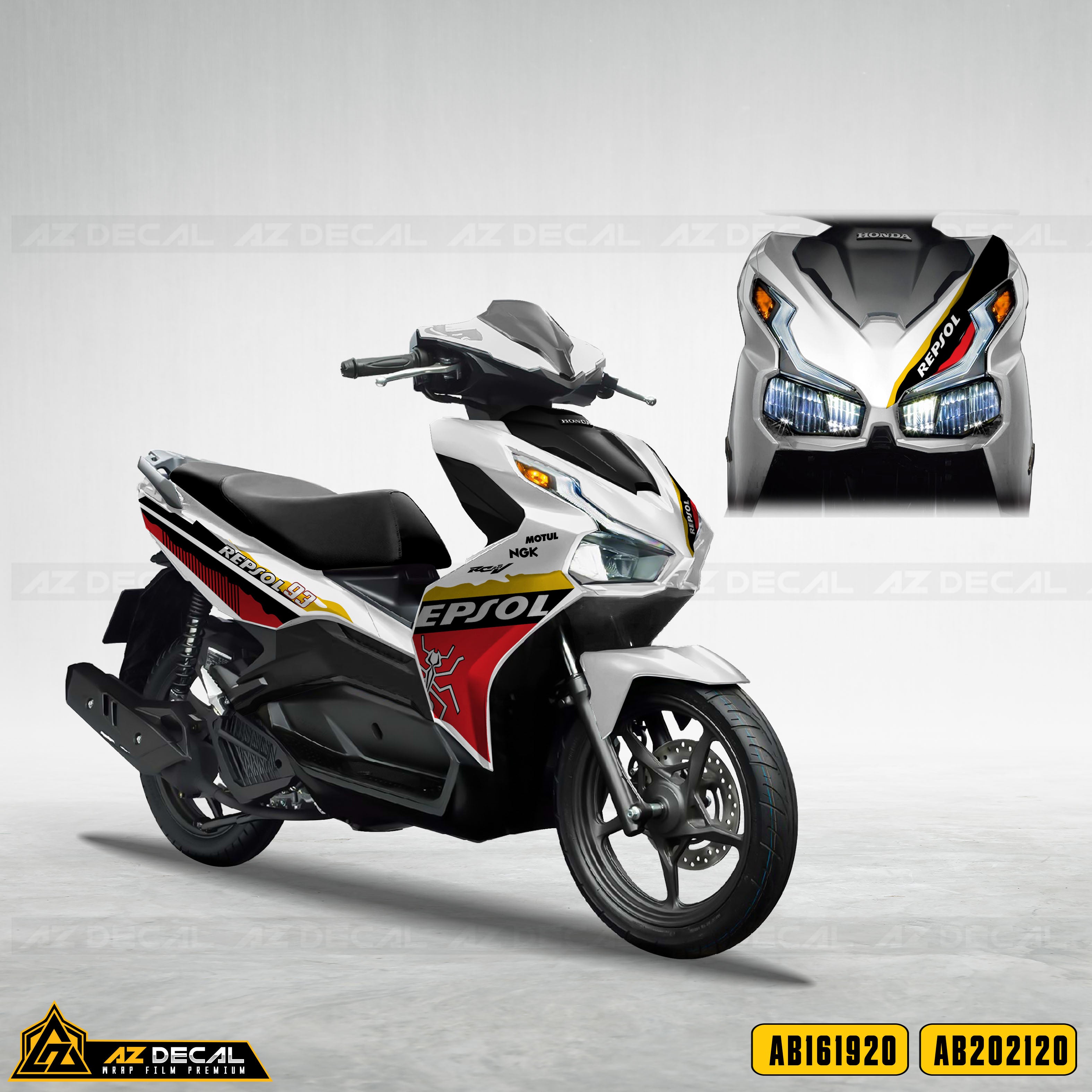 Dán tem rời xe Honda Air Blade trắng