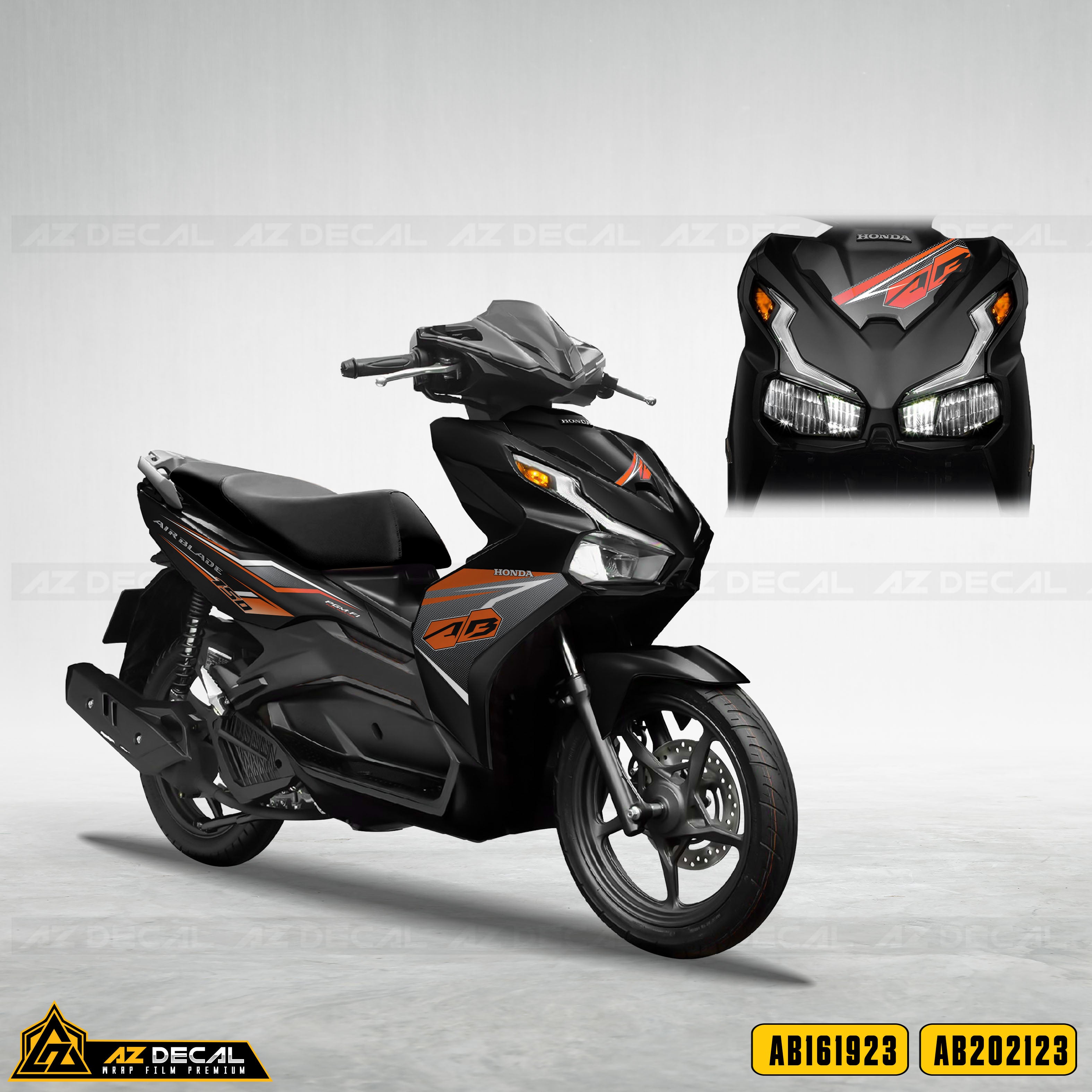 Tem chỉ xe Honda Air Blade đen mẫu AB23