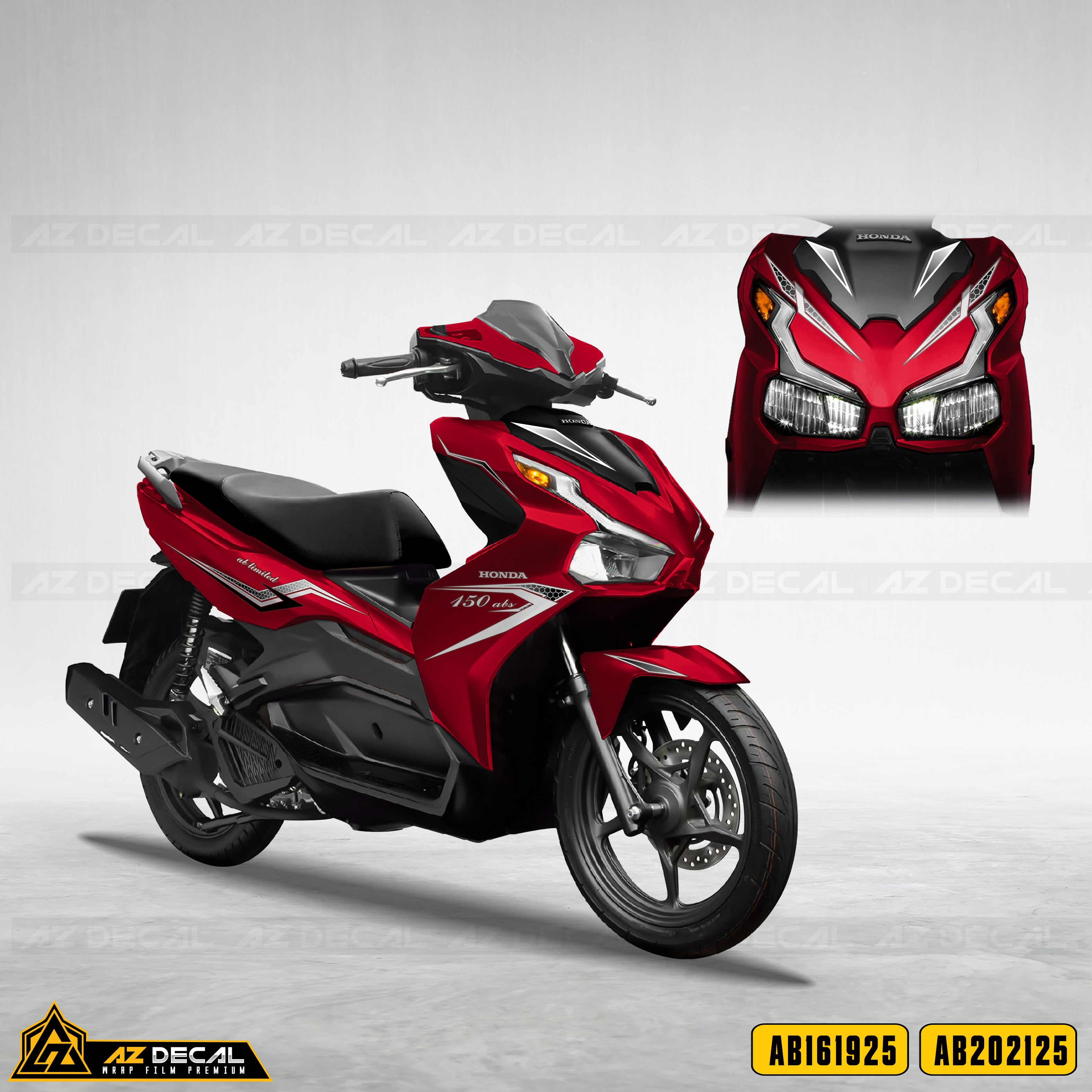 Tem xe Honda Air Blade Đỏ mẫu tem chỉ AB25