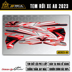 Tem xe Air Blade 2023 màu trắng (Nền đỏ)