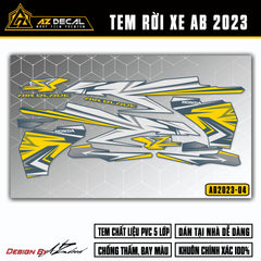 Tem xe Air Blade 2023 vàng (nền xanh xám)