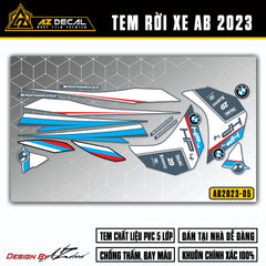 Tem dán xe Air Blade 2023 màu xanh xám đen mẫu HP4