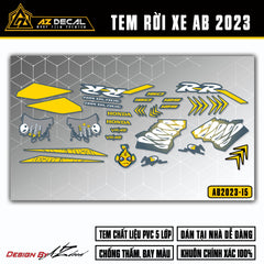 Decal Ab 2023 cá mập vàng (nền xanh xám đen)