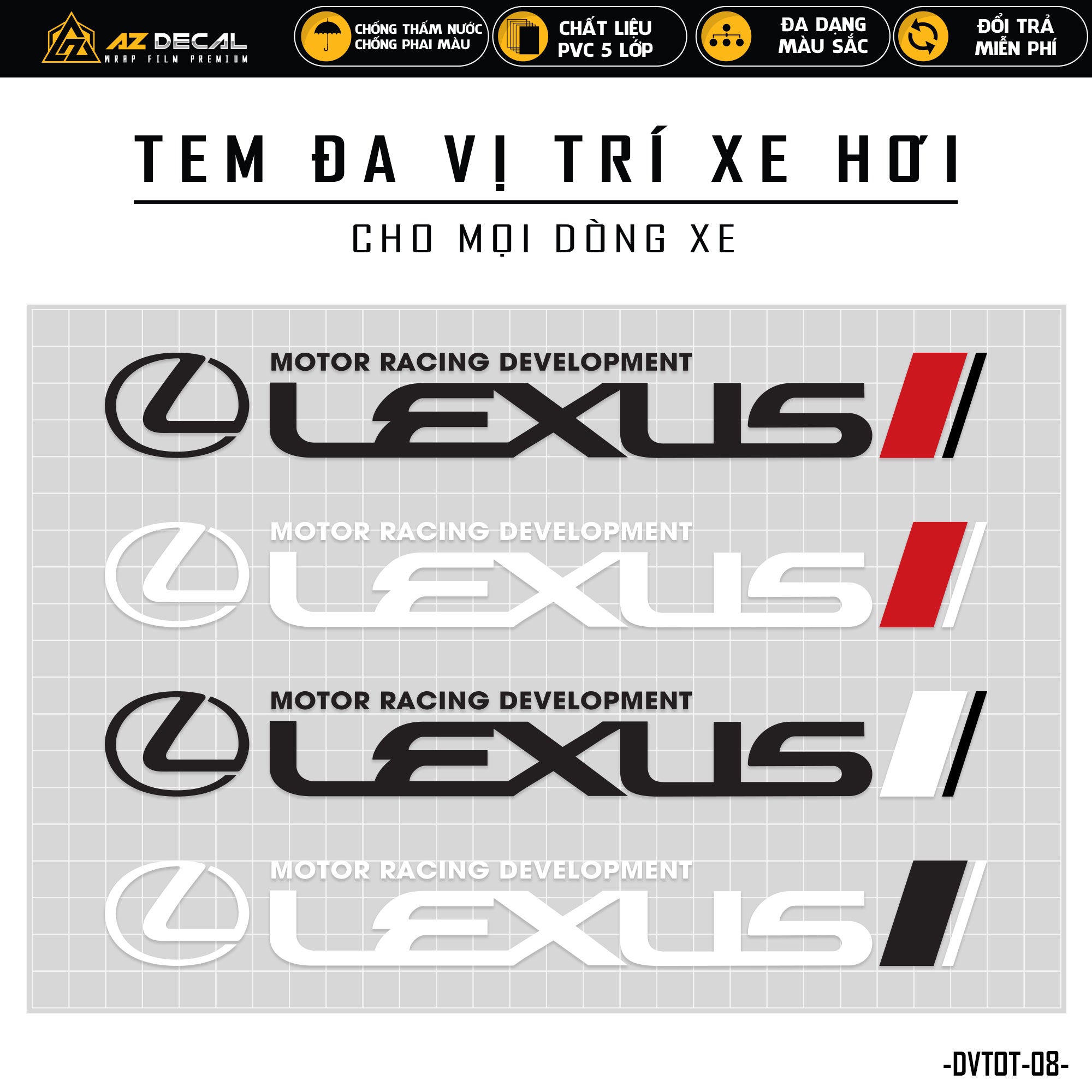 Tem dán sườn xe ô tô phong cách Lexus