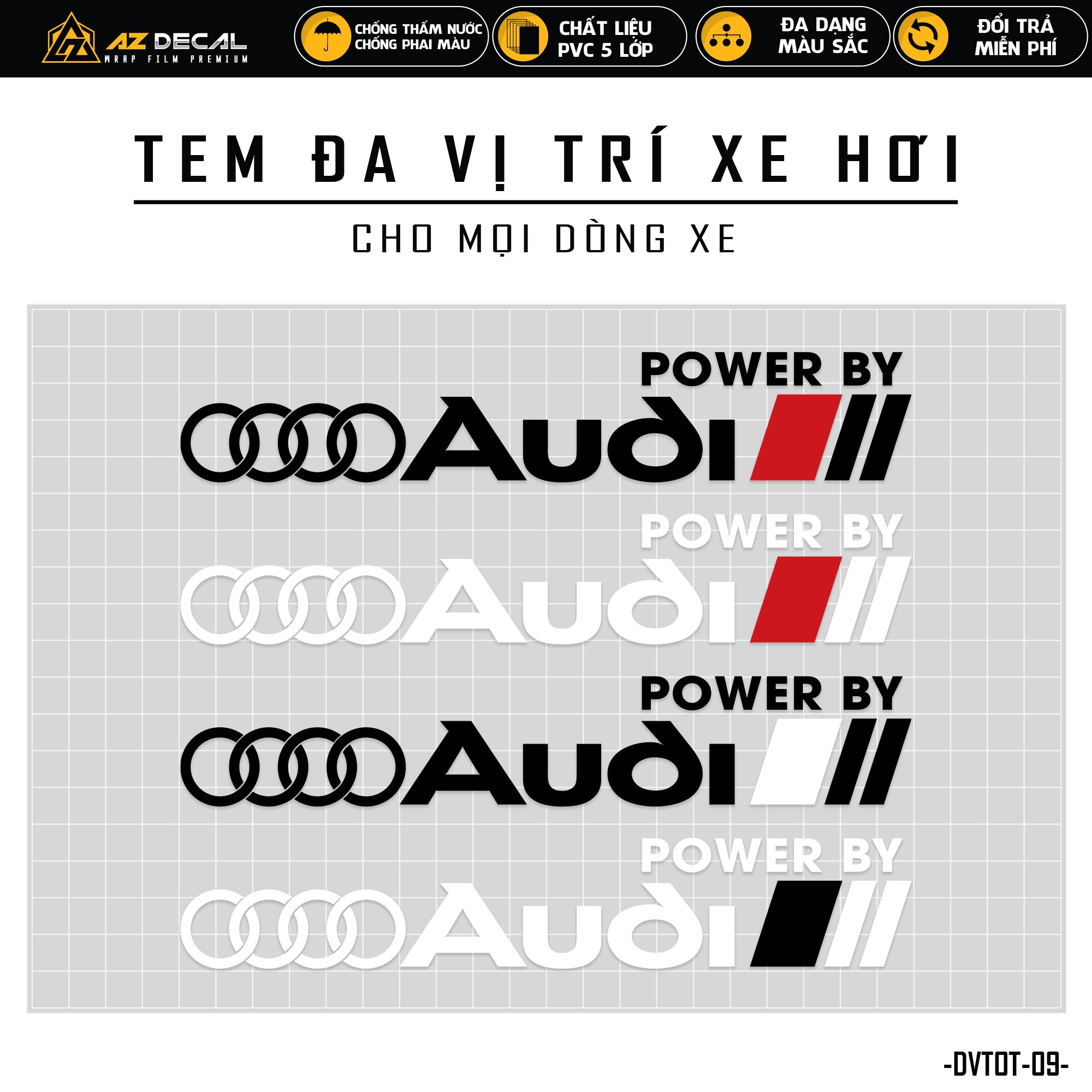 Tem decal dán xe hơi Audi đẹp