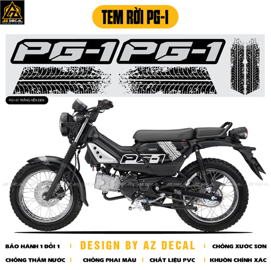 Tem rời dán xe Yamaha PG-1 dán xe xanh