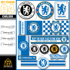 Sticker Dán Xe Máy, Xe Điện, Xe Đạp, Mũ Bảo Hiểm | Bóng Đá - Chelsea