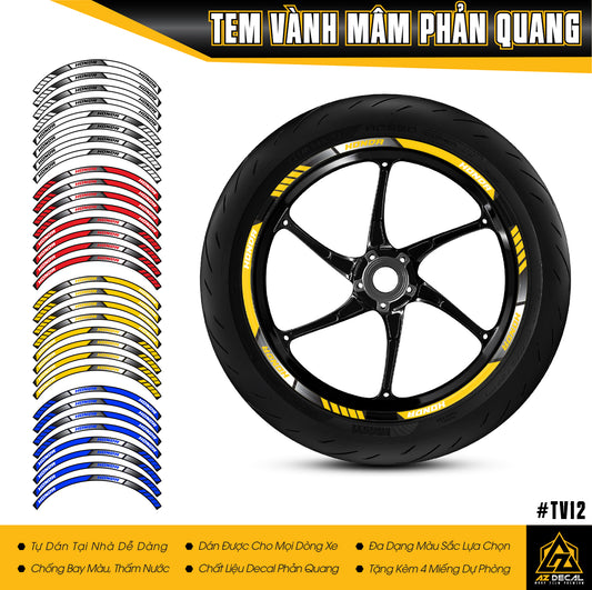 Tem dán vành Honda YZF phản quang