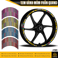 Tem chỉ mâm mẫu Michelin phản quang dán xe máy