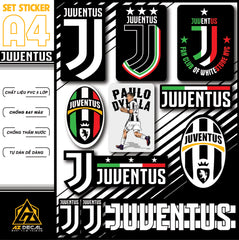 Sticker Dán Xe Máy, Xe Điện, Xe Đạp, Mũ Bảo Hiểm | Bóng Đá - Juventus
