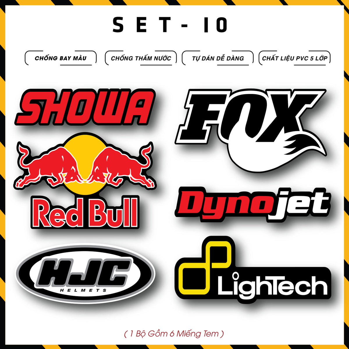 Sticker Dán Xe Máy, Xe Điện, Xe Đạp, Mũ Bảo Hiểm | SET-10