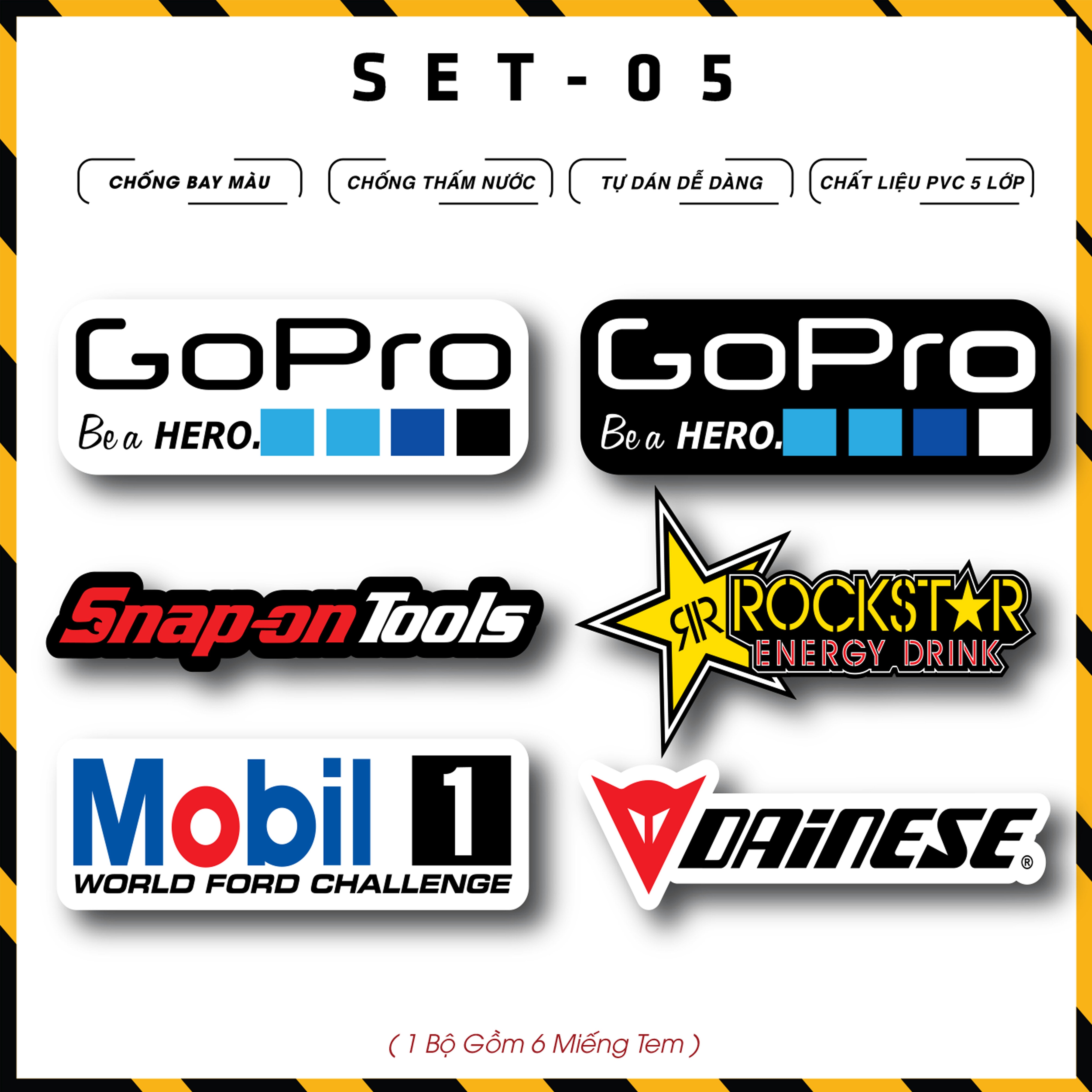 Sticker Dán Xe Máy, Xe Điện, Xe Đạp, Mũ Bảo Hiểm | SET-05