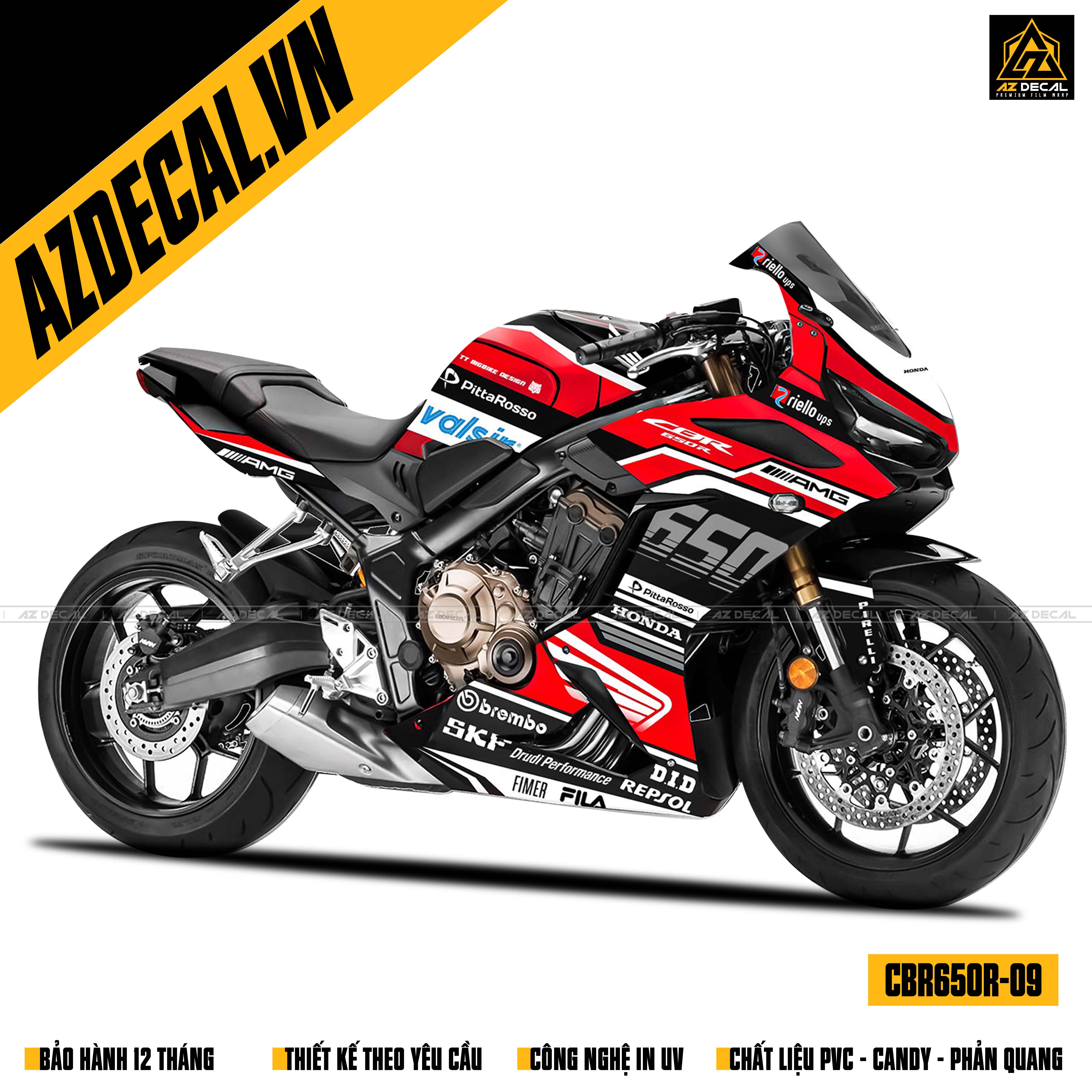 Dán decal xe CBR650R màu đỏ