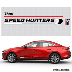 Tem dán xe ô tô đẹp chữ Speed Hunters đen trắng