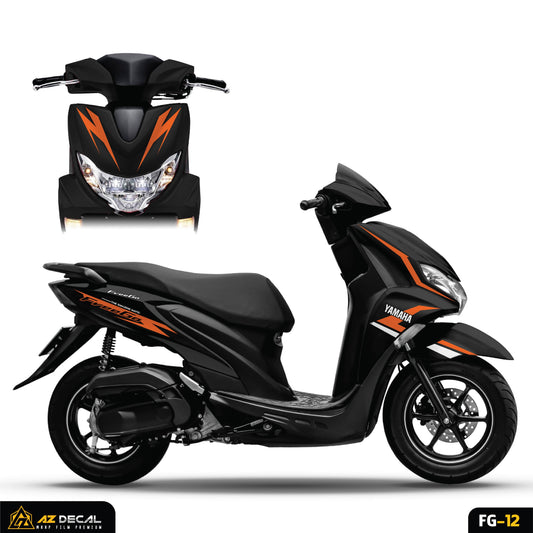 Tem xe Yamaha FreeGo mẫu The Amazing Matic màu cam đen