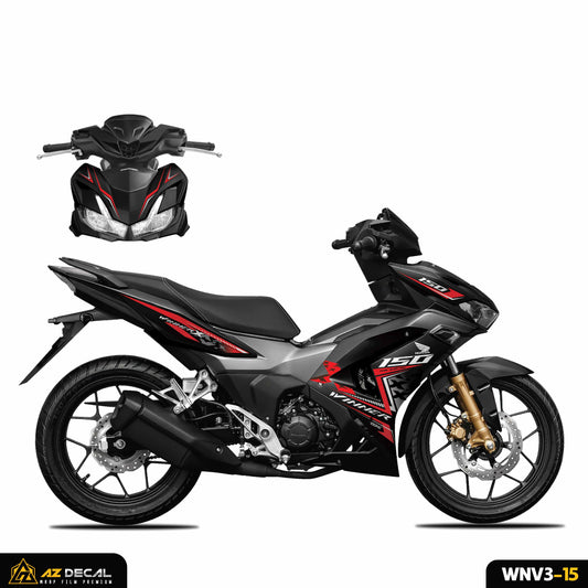 Tem xe Winner v3 - WInner X 2022 màu đỏ trắng (xe đen)