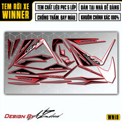 Tem Xe Winner 150 GTR Đen Xám Đỏ