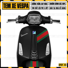 Tem rời dán mặt nạ xe Piaggio Vespa đen mẫu Gucci